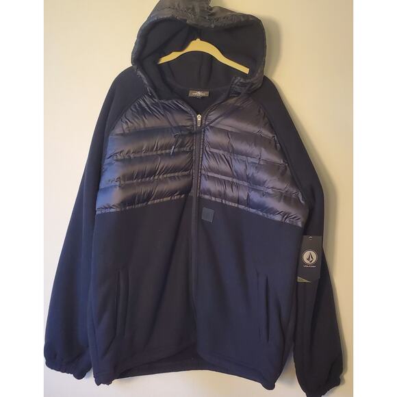 Volcom Full Zip Jacket Mens Size XL Black Fleece Lined Hooded Earth Tripper - Picture 7 of 15